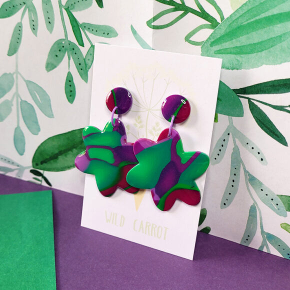 Lime Violet Flower Mega Dangle - Image 6