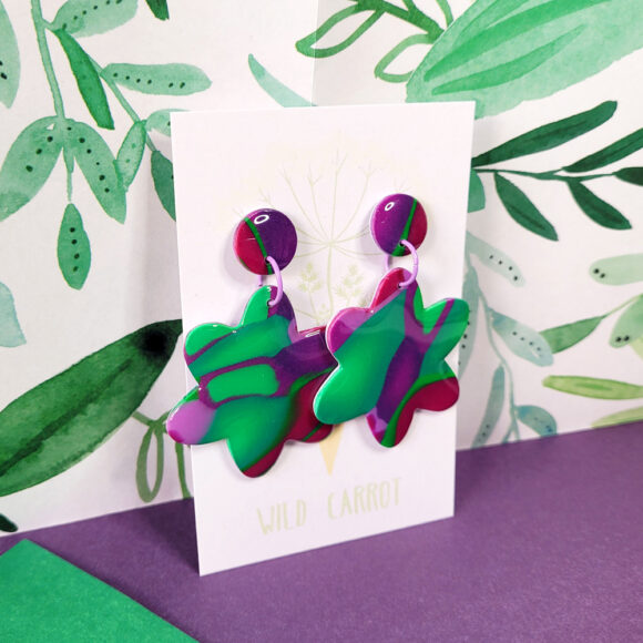 Lime Violet Flower Mega Dangle - Image 5