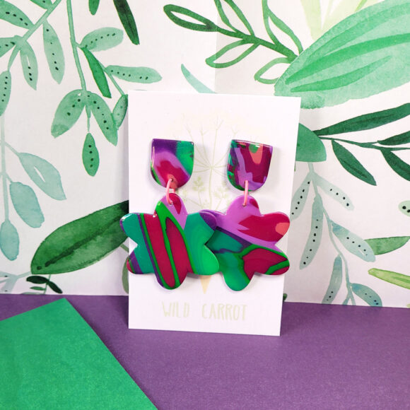 Lime Violet Flower Mega Dangle - Image 4