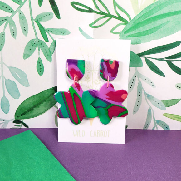 Lime Violet Flower Mega Dangle - Image 3