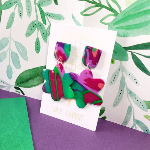 Lime Violet Flower Mega Dangle - Image 2