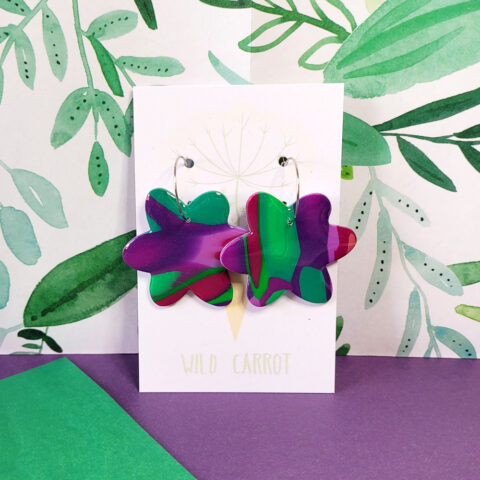 Lime Violet Flower Mega Hoop