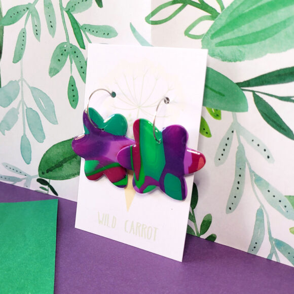 Lime Violet Flower Mega Hoop - Image 3