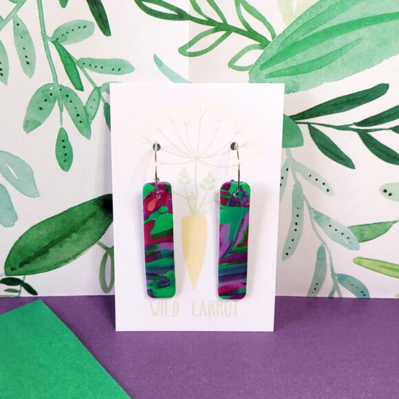 Lime Violet Rectangle Hoop - Image 6