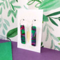 Lime Violet Rectangle Hoop - Image 5