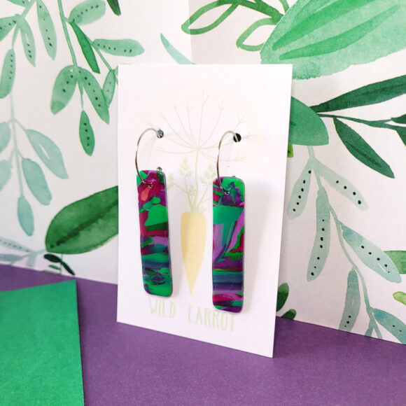 Lime Violet Rectangle Hoop - Image 5