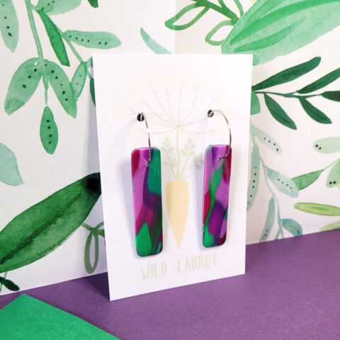 Lime Violet Rectangle Hoop