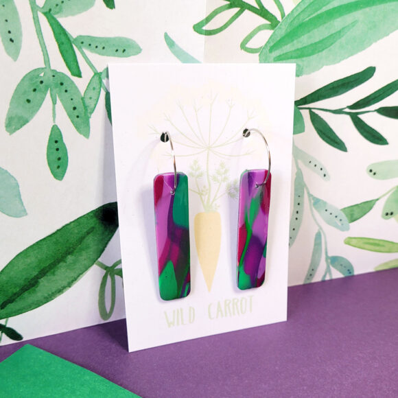 Lime Violet Rectangle Hoop