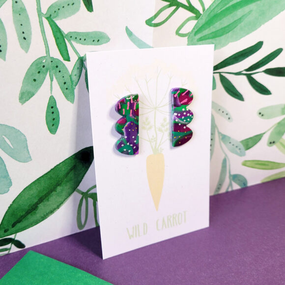 Lime Violet Wavy Vertical Stud - Image 4