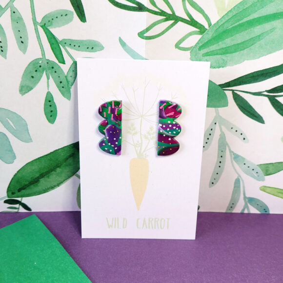 Lime Violet Wavy Vertical Stud - Image 3
