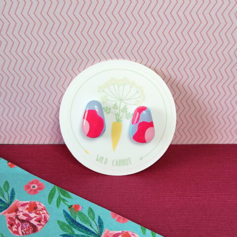 Funky Florals Teardrop Stud