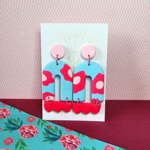 Funky Florals Hollow Arch Mega Dangle