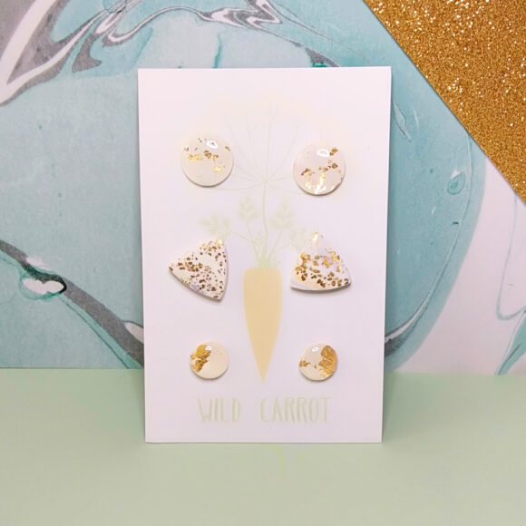 Gold Watercolour Triple Assorted Stud Pack