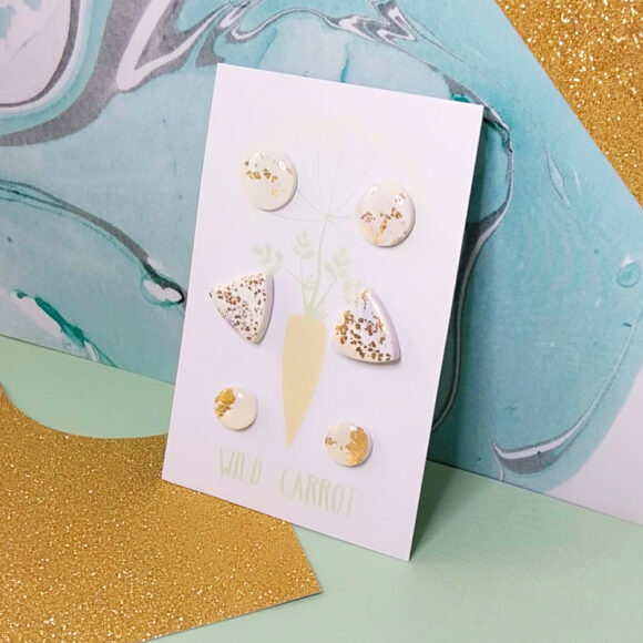 Gold Watercolour Triple Assorted Stud Pack - Image 3