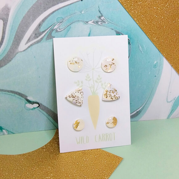 Gold Watercolour Triple Assorted Stud Pack - Image 2