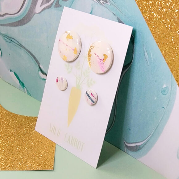 Gold Watercolour Duo Circle Stud Pack - Image 4