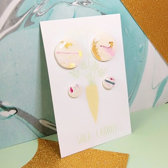 Gold Watercolour Duo Circle Stud Pack - Image 3