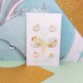 Gold Watercolour Triple Circle Stud Pack