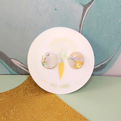 Gold Watercolour Circle Medium Stud