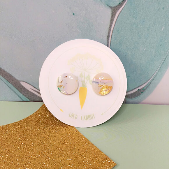 Gold Watercolour Circle Medium Stud - Image 2