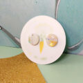 Gold Watercolour Circle Medium Stud - Image 3