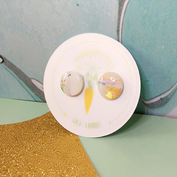 Gold Watercolour Circle Medium Stud - Image 3