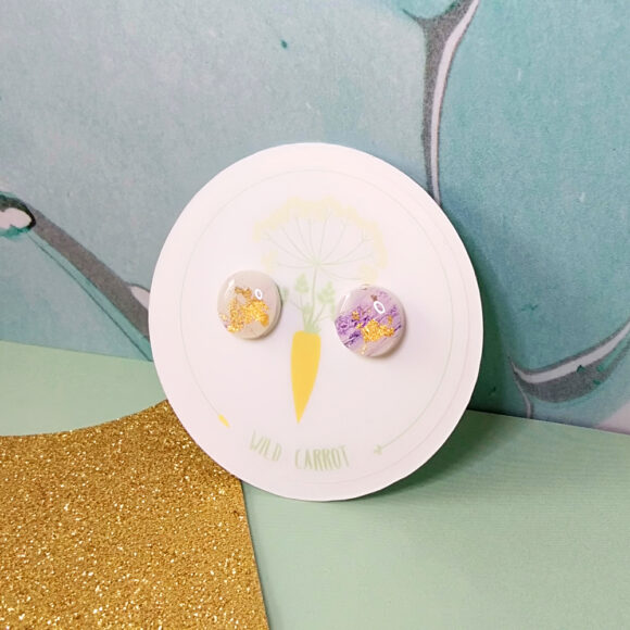 Gold Watercolour Circle Small Stud - Image 2