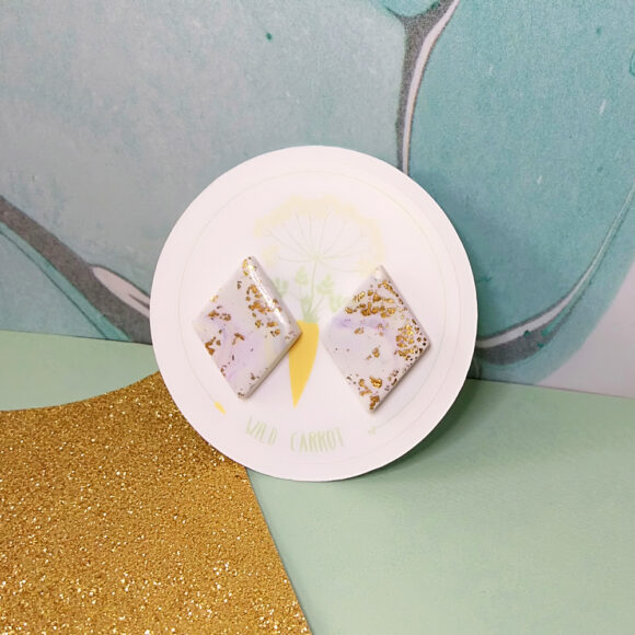 Gold Watercolour Diamond Stud