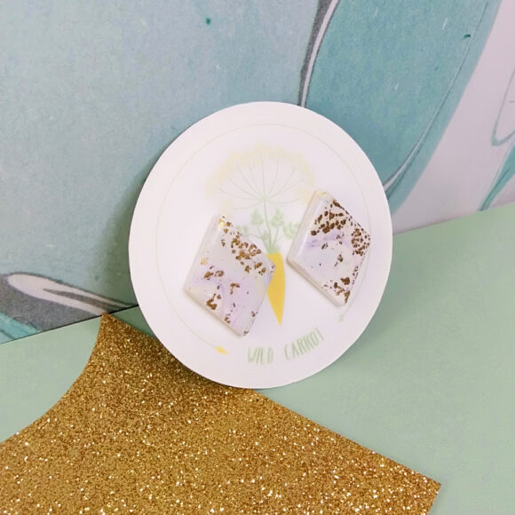 Gold Watercolour Diamond Stud - Image 2